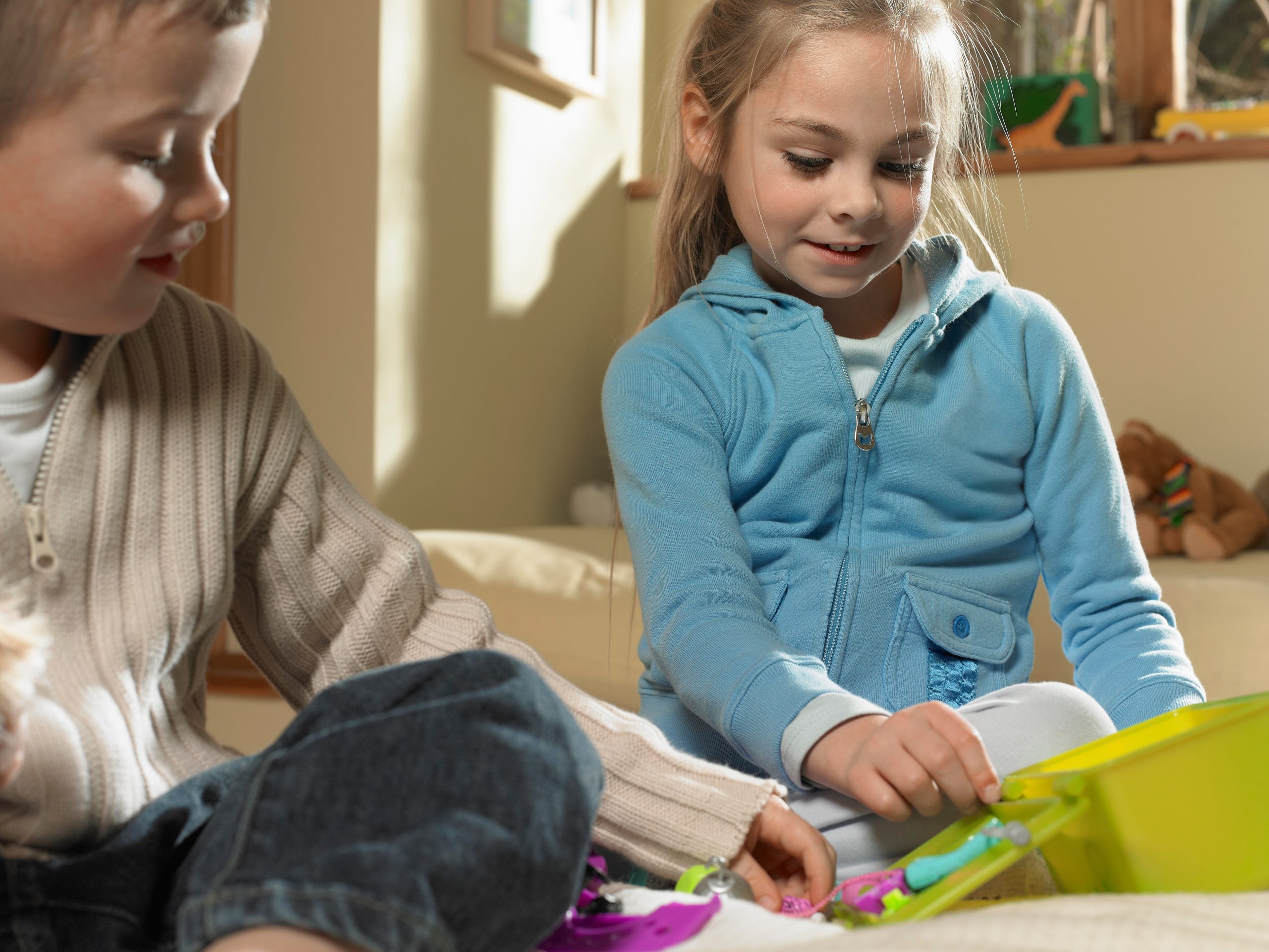 Children playing together indoors